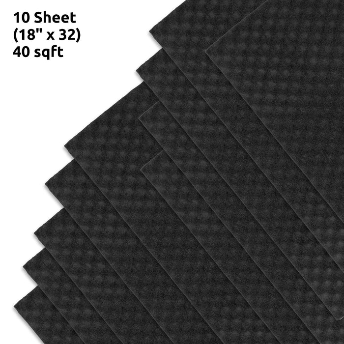 SDAF40 10 Sheets of Self-Adhesive Egg Crate Sound-Proofing Acoustic Foam (40 Sqft.)