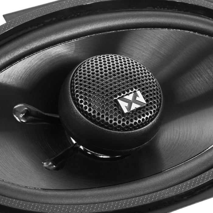 NSP46 300W Peak (100W RMS) 4x6" 2-Way N-Series Coaxial Car Speakers with 20mm Silk Dome Tweeters
