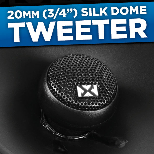 NSP4 300W Peak (100W RMS) 4" N-Series 2-Way Coaxial Car Speakers with 20mm Silk Dome Tweeters