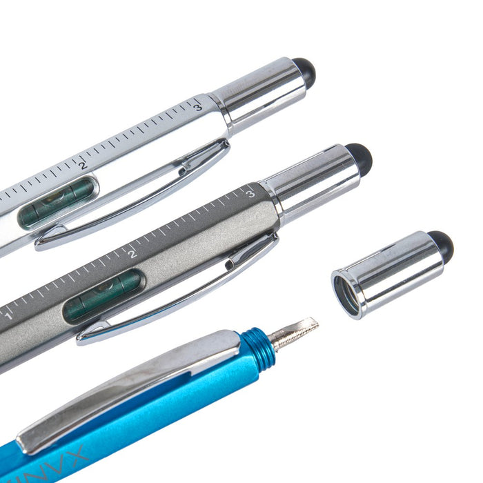6 in 1 Multifunction Tool Pen with 5 Refills - 3 Pack Black | Blue | Silver (NAPEN3PK)