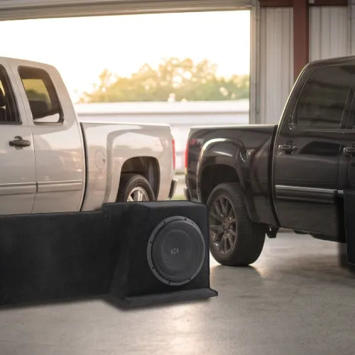 Loaded sealed subwoofer box 2008-2013 Silverado and Sierra extended cab
