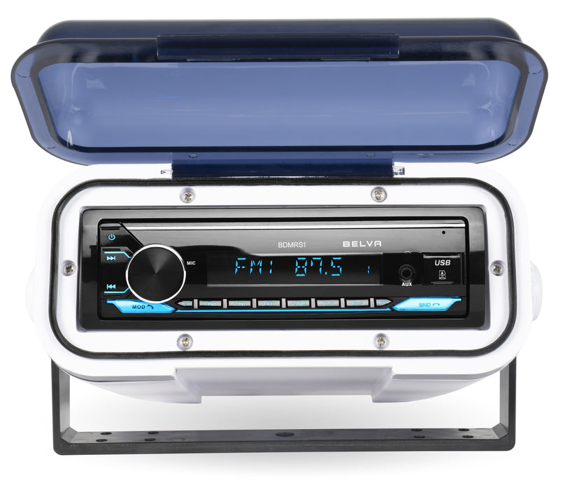 BMRC6W | Flip-up Fully Enclosed White Marine Stereo Splash Guard