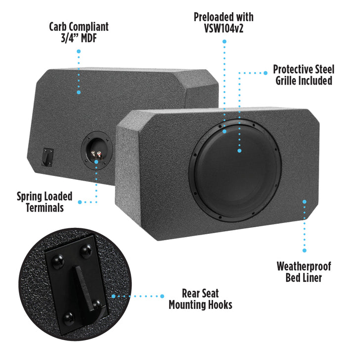 2007-2018 Jeep Wrangler JK Bass Package - Includes 10" 500W RMS Subwoofer, Custom Enclosure, Monoblock Amplifier, Line Out Converter and Complete 2007-2018 Jeep Wrangler JK Bass Package - Includes 10" 500W RMS Subwoofer, Custom Enclosure, Monoblock Amplifier, Line Out Converter and Complete