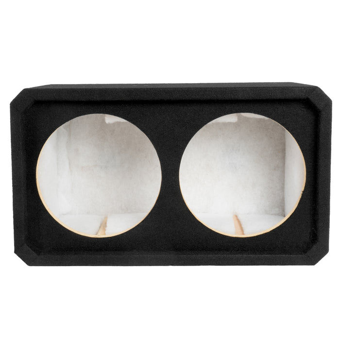 NE102S Dual 10" Sealed 3/4" MDF Black Carpeted Subwoofer Enclosure – 1.2 Cu. Ft. with Polyfil and NVX Logo