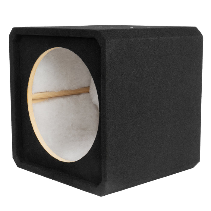 NE151S Single 15" Sealed 3/4" MDF Black Carpeted Subwoofer Enclosure – 2.1 Cu. Ft. with Polyfil and NVX Logo