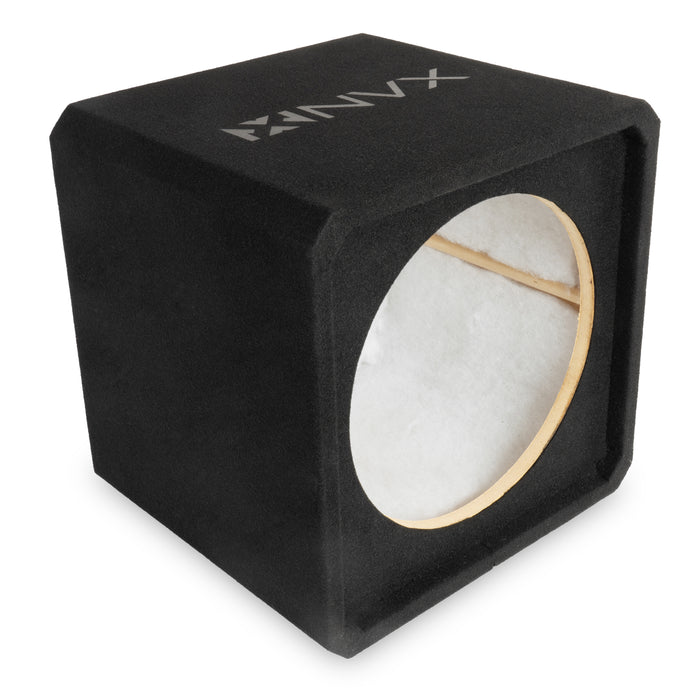 NE151S Single 15" Sealed 3/4" MDF Black Carpeted Subwoofer Enclosure – 2.1 Cu. Ft. with Polyfil and NVX Logo