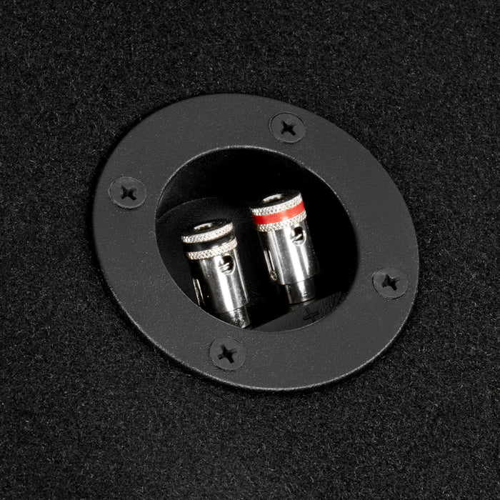 NE82S Dual 8" Sealed 3/4" MDF Black Carpeted Subwoofer Enclosure – 0.80 Cu. Ft. with Polyfil and NVX Logo