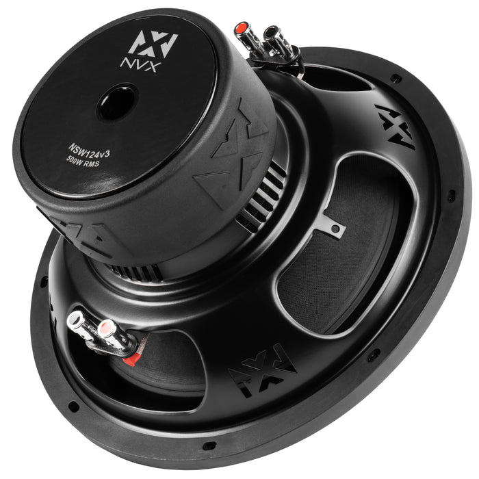 NSW124 Version 3 (NSW124v3) 1000W Peak (500W RMS) N-Series v3 12" Dual 4-Ohm Subwoofer