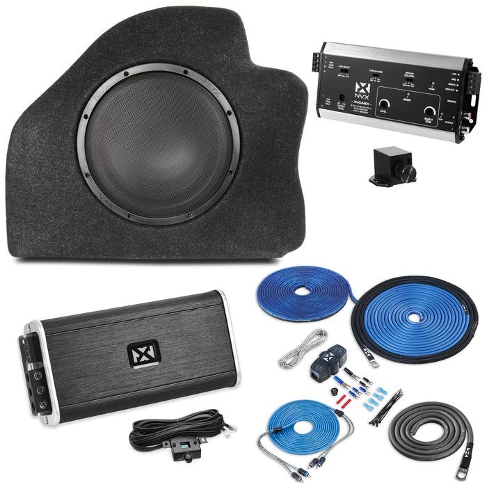 2015-2023 Dodge Charger Bass Package - Includes 10" 500W RMS Subwoofer, Custom Enclosure, Monoblock Amplifier, Line Out Converter and Complete Wiring Kit (PBK-DODCHA-G7)