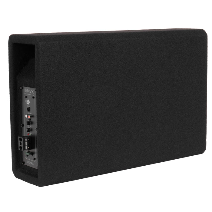 QB12SPA 1200W Peak (350W RMS) Single 12" Amplified Ported Loaded Subwoofer Enclosure with Remote Bass Knob