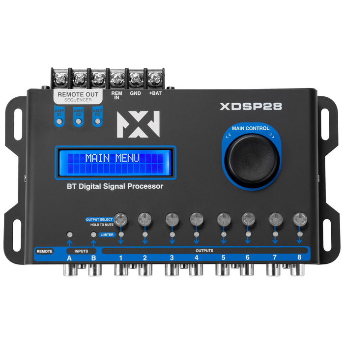 XDSP28 8-Channel X-Series 15 Band Parametric EQ Digital Signal Processor (DSP) with LCD Display, Built-in Bluetooth and Remote Level Controller