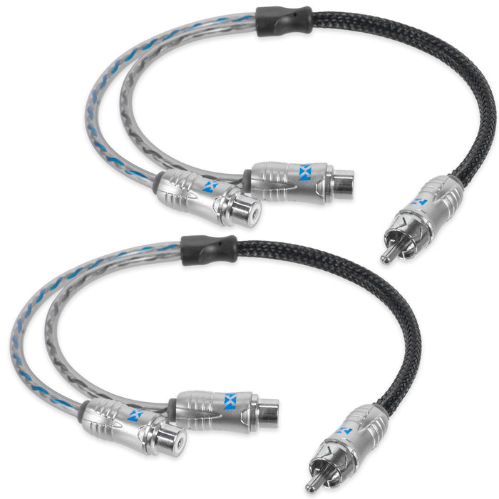 XIX2F 1 Male to 2 Female Y-Adapter X-Series RCA Audio Interconnect Cables (2-pack)