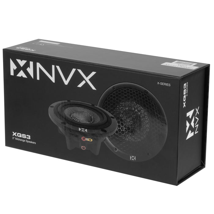 XQS3 200W Peak (100W RMS) 3.5" X-Series Midrange Speakers with Carbon Fiber Cones