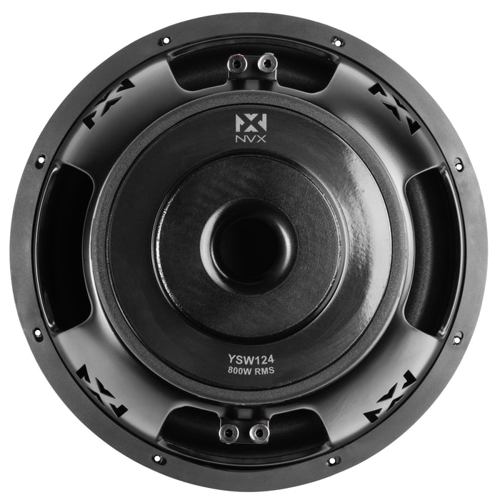 NVX NSW124V3 12" N-Series Dual 4-Ohm Subwoofer – 350W RMS Car Audio