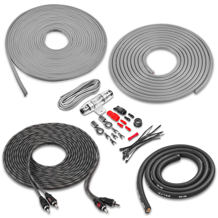 BAK42BK | 4 Gauge Premium (CCA) Copper Clad Aluminum Complete 2-Channel Amplifier Wiring Kit with RCA