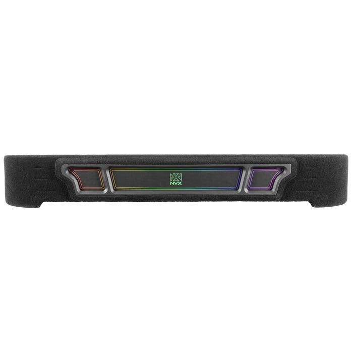 Custom Fit Dual 10" Empty BOOST Vented Truck Enclosure with RGB LED Lighting - 2009-2026 Ford F-Series Crew Cab Trucks - UBE-FD-09F150SC-P210
