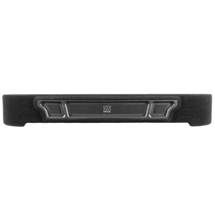 Custom Dual 12" Under-seat Ported Unloaded Subwoofer Enclosure with LED Lighting for 2009-Up Ford F-150 Super Crew and 2017-Up F-250/350 Super Duty Crew Cab Trucks | BE-FD-09F150SC-P212