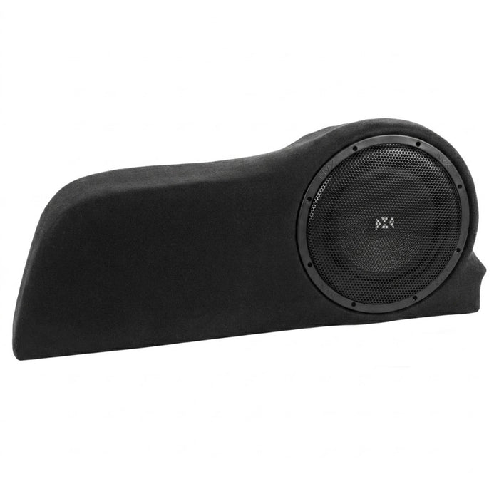 2012-2018 Ford Focus Bass Package - Custom Single 10" 350W RMS Amplified Subwoofer Enclosure with Line Out Converter and Wiring Kit - PBK-FD-FOCHB-G3