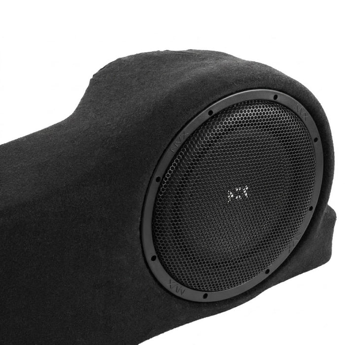 2012-2018 Ford Focus Bass Package - Custom Single 10" 350W RMS Amplified Subwoofer Enclosure with Line Out Converter and Wiring Kit - PBK-FD-FOCHB-G3
