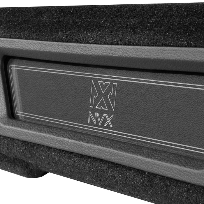 Custom Dual 10" Under-seat Ported Unloaded Subwoofer Enclosure with LED Lighting for 2008-2018 Chevrolet Silverado and GMC Sierra Crew Cab Trucks | BE-GM-08SLVCC-P210