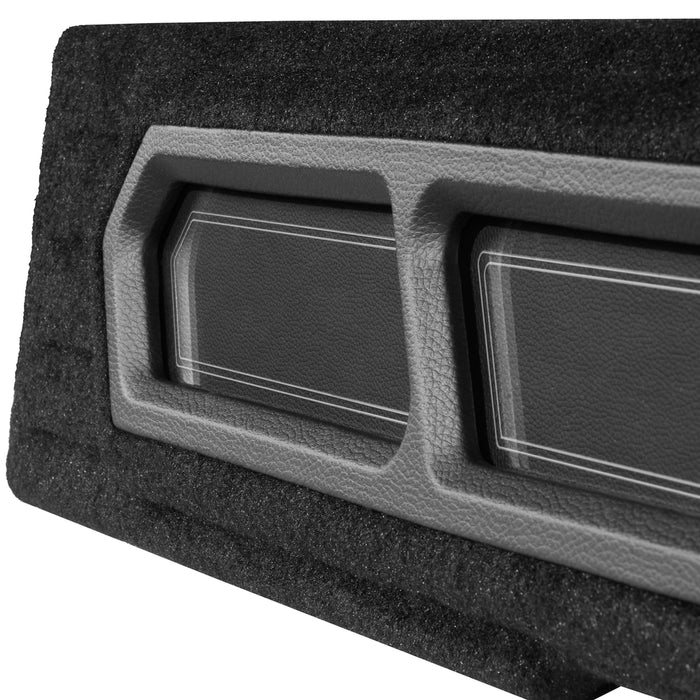 Custom Dual 12" Under-seat Sealed Unloaded Subwoofer Enclosure with LED Lighting for 2008-2018 Chevrolet Silverado and GMC Sierra Crew Cab Trucks | BE-GM-08SLVCC-S212