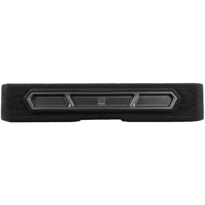 Custom Dual 10" Under-seat Ported Unloaded Subwoofer Enclosure with LED Lighting for 2019-2024 Chevrolet Silverado and GMC Sierra Crew Cab Trucks | BE-GM-19SLVCC-P210