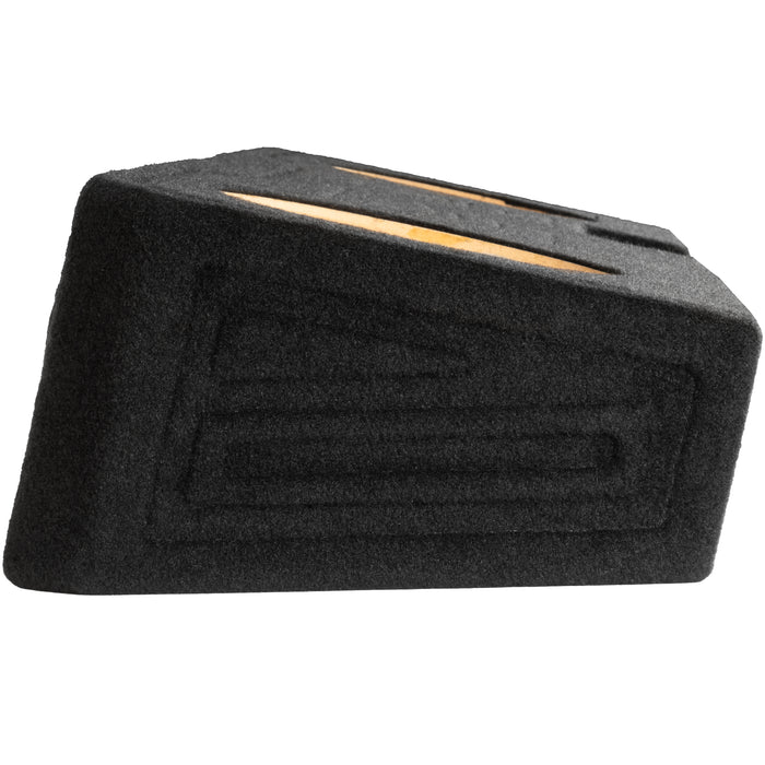 Custom Dual 12" Under-seat Ported Unloaded Subwoofer Enclosure with LED Lighting for 2019-2024 Chevrolet Silverado and GMC Sierra Crew Cab Trucks | BE-GM-19SLVCC-P212