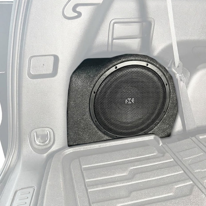 2017-2023 GMC Acadia Bass Package - Custom Single 10" 500W RMS Amplified Subwoofer Enclosure with Line Out Converter and Wiring Kit - PBK-GMC-ACA-G2
