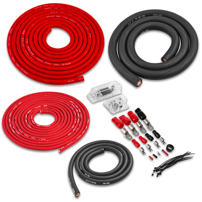 BPK0D | 1/0 Gauge Premium (CCA) Copper Clad Aluminum Dual Amplifier Power Wiring Kit