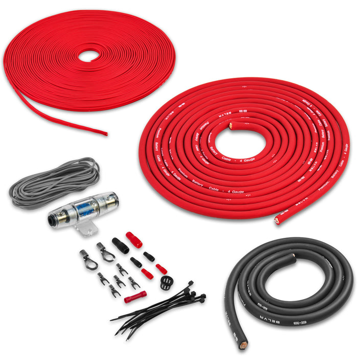 BPK4 | 4 Gauge Premium (CCA) Copper Clad Aluminum Amplifier Power Wiring Kit with Speaker Wire