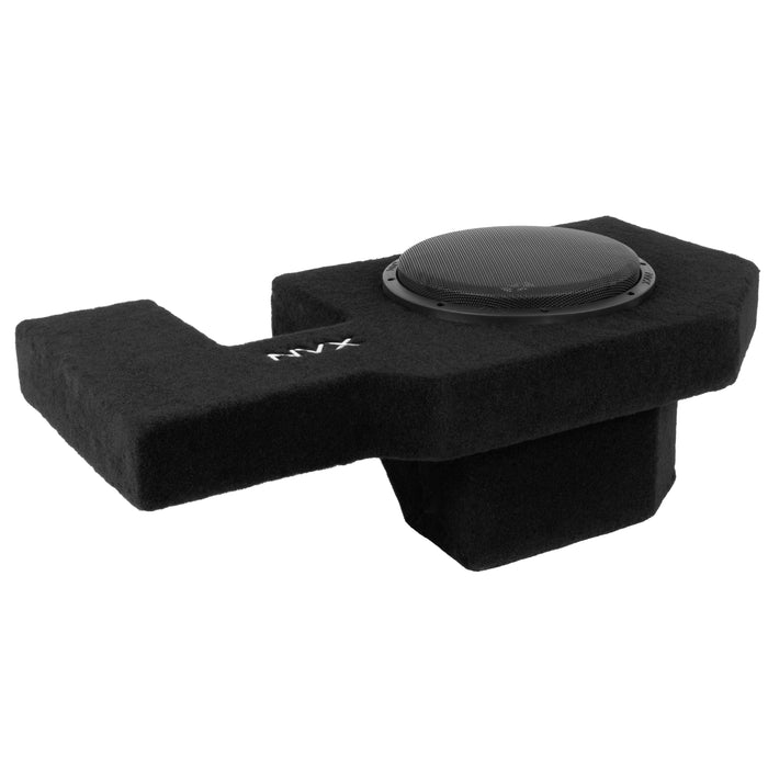 LVE-DOD-RAMQCCG3-S10S Custom Fit 350W RMS Single 10" Sealed Loaded Subwoofer Enclosure for 2002-2018 Ram Quad and Crew Cab Trucks