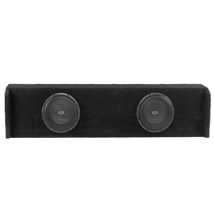 LVE-FRD-150CCG12-D10S Custom Fit 700W RMS Dual 10" Sealed Loaded Down Firing Subwoofer Enclosure for 2009-2018 Ford F-150 Super Crew Cab Trucks