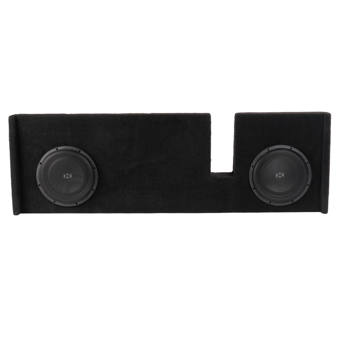 LVE-FRD-150CECG12-D10S Custom Fit 700W RMS Dual 10" Sealed Down Firing Loaded Subwoofer Enclosure for 2009-2018 Ford F-150 Super Crew and Super Cab Trucks