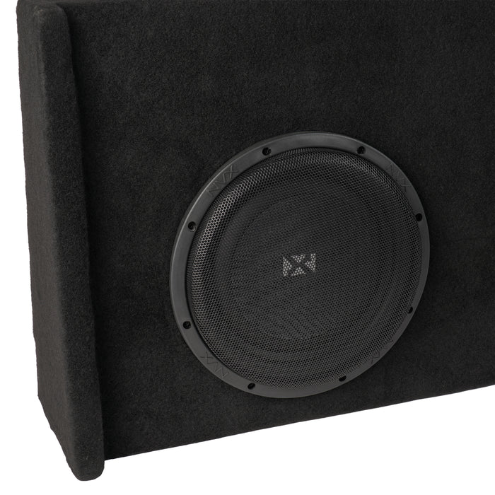 LVE-FRD-150CECG12-D10S Custom Fit 700W RMS Dual 10" Sealed Down Firing Loaded Subwoofer Enclosure for 2009-2018 Ford F-150 Super Crew and Super Cab Trucks