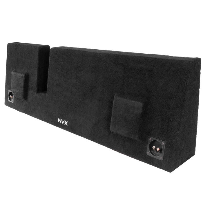 LVE-FRD-150CECG12-D10S Custom Fit 700W RMS Dual 10" Sealed Down Firing Loaded Subwoofer Enclosure for 2009-2018 Ford F-150 Super Crew and Super Cab Trucks