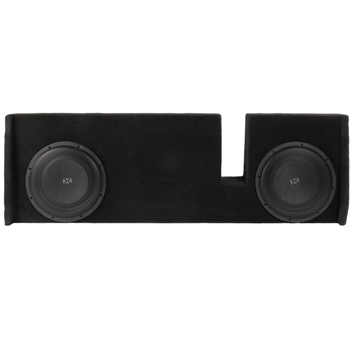 Custom Fit 800W RMS Dual 12" Loaded BOOST Sealed Truck Enclosure - 2009-2018 Ford F-150 Super Crew and Super Cab - LVE-FRD-150CECG12-D12S