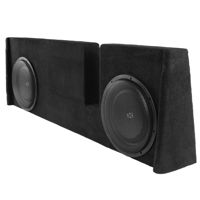 Custom Fit 800W RMS Dual 12" Loaded BOOST Sealed Truck Enclosure - 2009-2018 Ford F-150 Super Crew and Super Cab - LVE-FRD-150CECG12-D12S