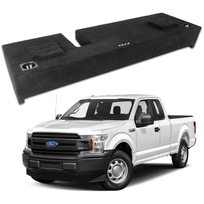 Custom Fit 800W RMS Dual 12" Loaded BOOST Sealed Truck Enclosure - 2009-2018 Ford F-150 Super Crew and Super Cab - LVE-FRD-150CECG12-D12S
