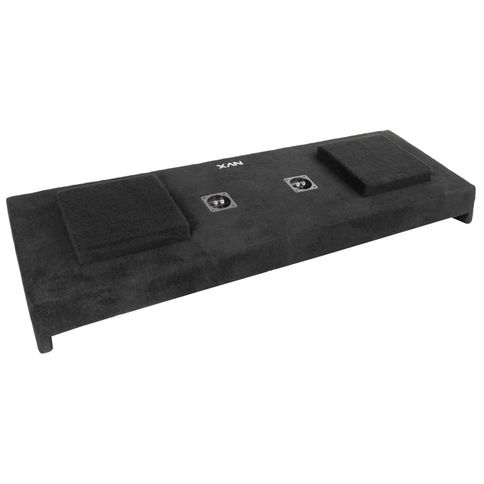 LVE-GM-SLVCCG2-D10S Custom Fit 700W RMS Dual 10" Sealed Down Firing Loaded Subwoofer Enclosure for 2008-2013 Chevrolet Silverado and GMC Sierra Crew Cab Trucks