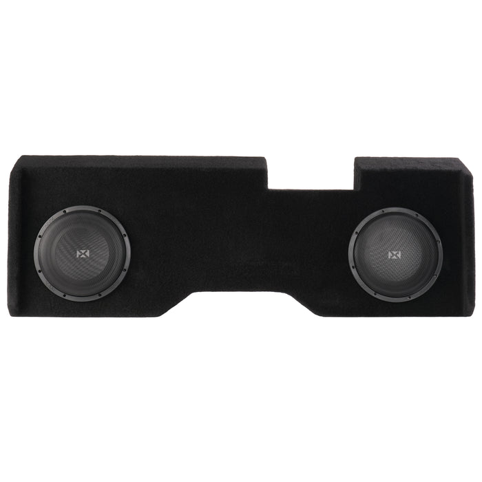 LVE-GM-SLVCCG3-D10S Custom Fit 700W RMS Dual 10" Sealed Down Firing Loaded Subwoofer Enclosure for 2014-2018 Chevrolet Silverado and GMC Sierra Crew Cab Trucks
