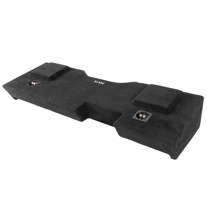 LVE-GM-SLVCCG3-D10S Custom Fit 700W RMS Dual 10" Sealed Down Firing Loaded Subwoofer Enclosure for 2014-2018 Chevrolet Silverado and GMC Sierra Crew Cab Trucks