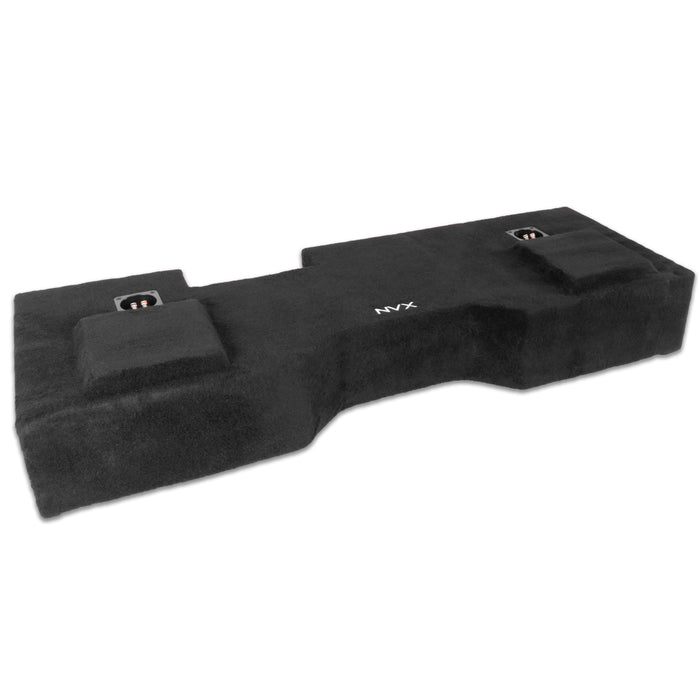 LVE-GM-SLVCCG3-D10S Custom Fit 700W RMS Dual 10" Sealed Down Firing Loaded Subwoofer Enclosure for 2014-2018 Chevrolet Silverado and GMC Sierra Crew Cab Trucks