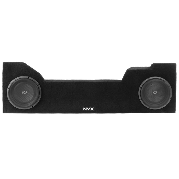 LVE-GM-SLVDCG3-D10S Custom Fit 700W RMS Dual 10" Sealed Up Firing Loaded Subwoofer Enclosure for 2014-2018 Chevrolet Silverado and GMC Sierra Double Cab Trucks