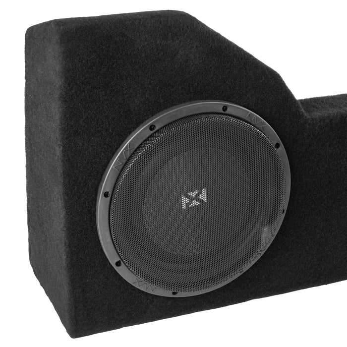 LVE-GM-SLVDCG3-D10S Custom Fit 700W RMS Dual 10" Sealed Up Firing Loaded Subwoofer Enclosure for 2014-2018 Chevrolet Silverado and GMC Sierra Double Cab Trucks