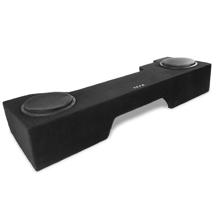 LVE-GM-SLVDCG3-D10S Custom Fit 700W RMS Dual 10" Sealed Up Firing Loaded Subwoofer Enclosure for 2014-2018 Chevrolet Silverado and GMC Sierra Double Cab Trucks