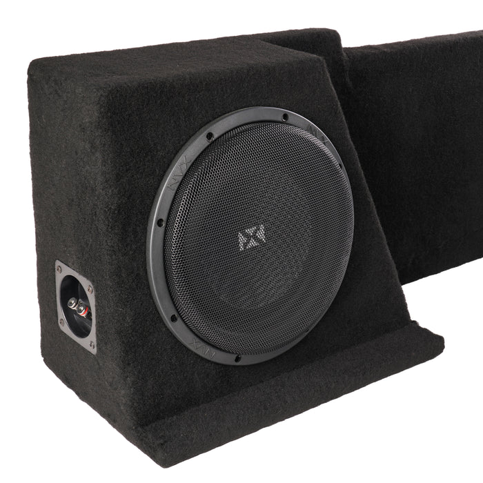 LVE-GM-SLVECG2-D10S Custom Fit 700W RMS Dual 10" Sealed Down Firing Loaded Subwoofer Enclosure for 2008-2013 Chevrolet Silverado and GMC Sierra Extended Cab Trucks