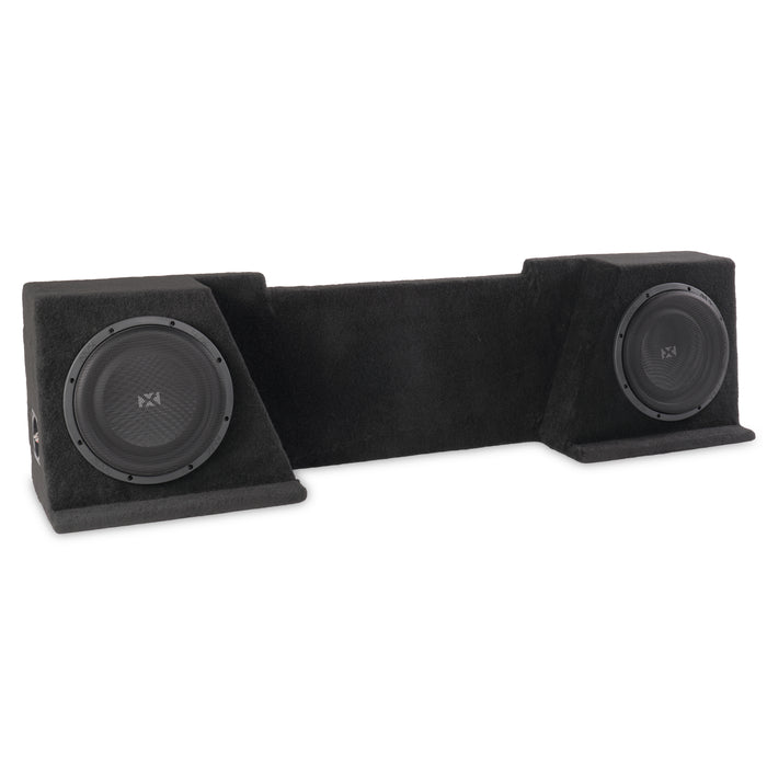 LVE-GM-SLVECG2-D10S Custom Fit 700W RMS Dual 10" Sealed Down Firing Loaded Subwoofer Enclosure for 2008-2013 Chevrolet Silverado and GMC Sierra Extended Cab Trucks