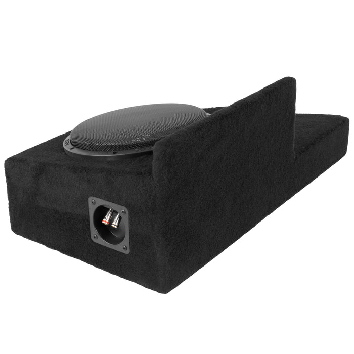 LVE-GM-SLVECG2-S12S Custom Fit 400W RMS Single 12" Sealed Down Firing Empty Subwoofer Enclosure for 2008-2013 Chevrolet Silverado and GMC Sierra Extended Cab Trucks