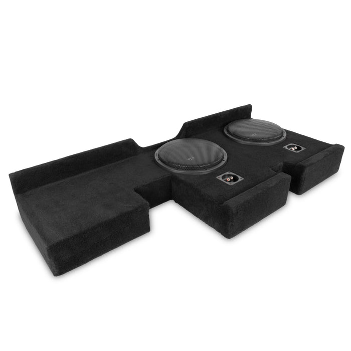 LVE-TOY-TUNDCG2-D12S Custom Fit 800W RMS Dual 12" Sealed Loaded Subwoofer Enclosure for 2007-2017 Tundra Double Cab Trucks