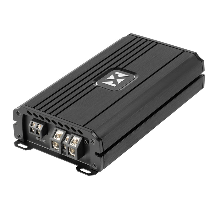 NDA8001 1600W Peak (800W RMS) N-Series Class-D 1-Ohm Stable Monoblock Amplifier with Remote Bass Knob